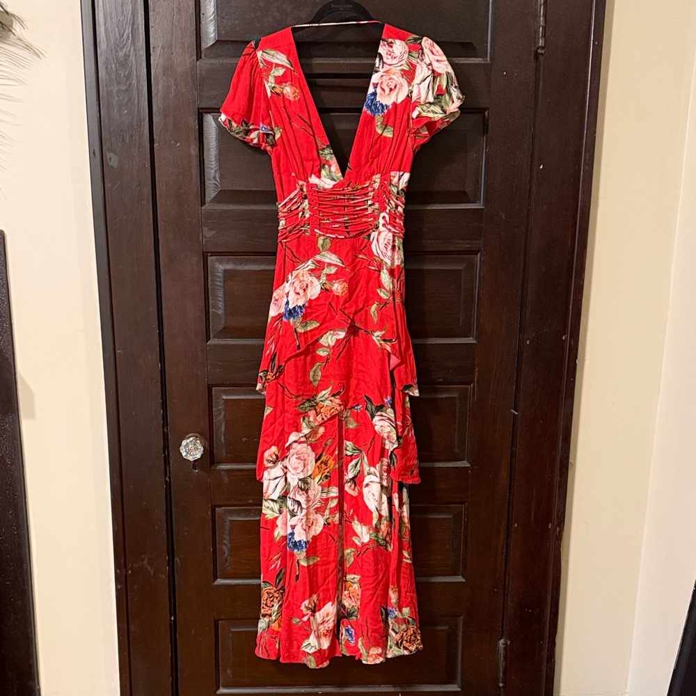 AFRM Floral Red Maxi Dress